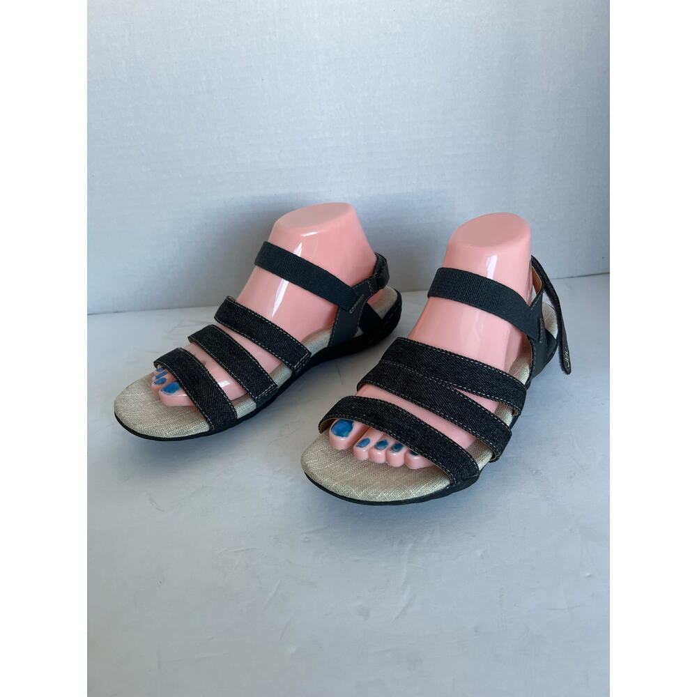 JBU BY JAMBU Womens Black Denim MEMORY FOAM Comfort Slingback Sandals Sz 9M‎